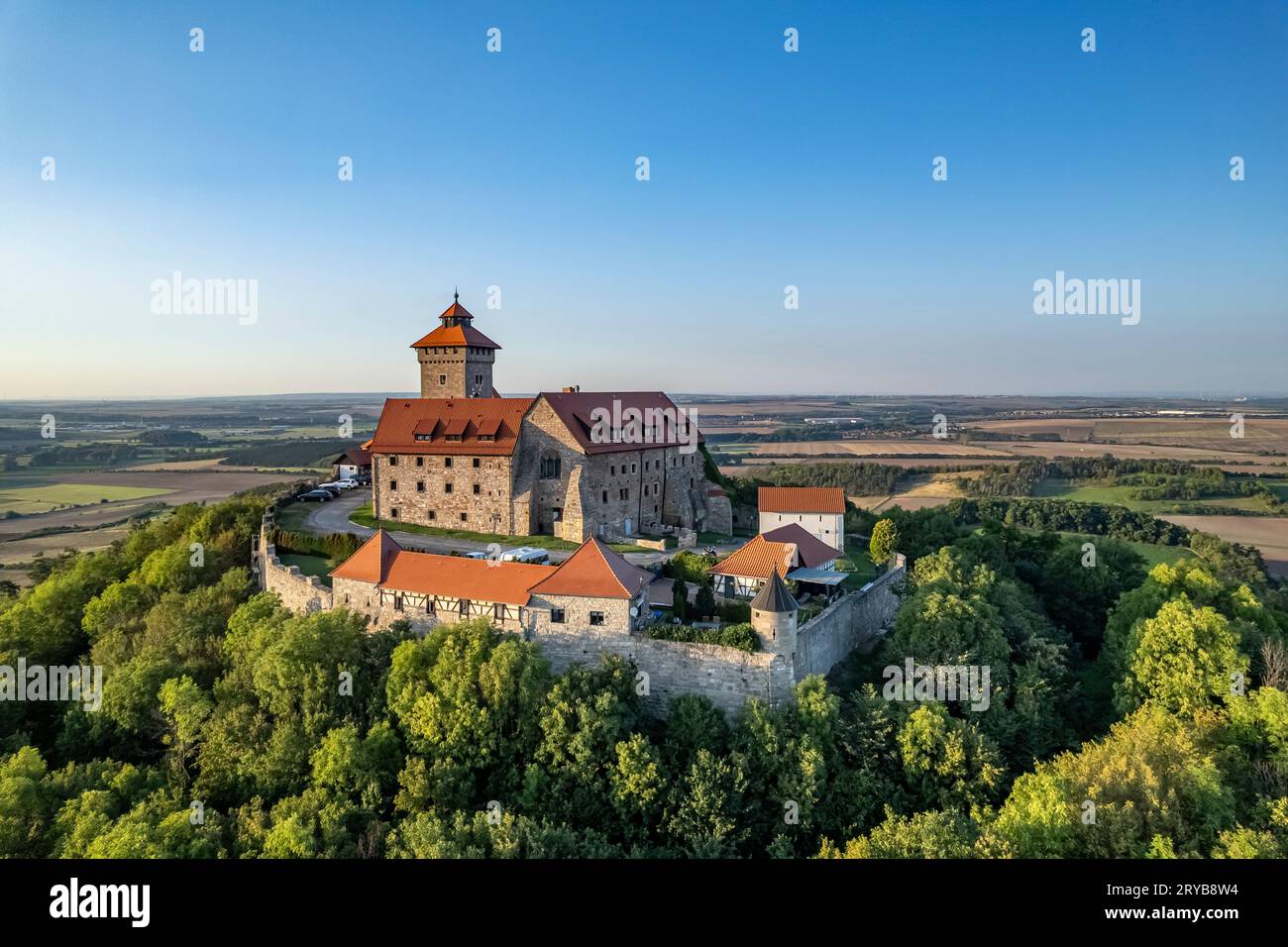 Veste Wachsenburg aus der Luft gesehen, AMT Wachsenburg, Thüringen , Deutschland Banque D'Images