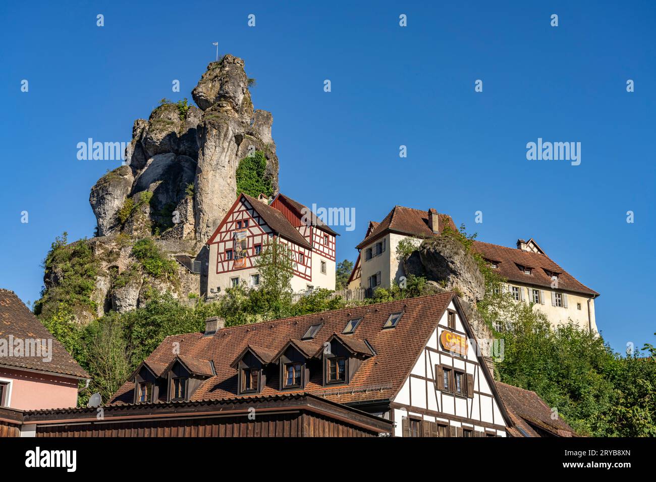 Tüchersfeld in der Fränkischen Schweiz, Stadt Pottenstein, Bayern, Deutschland Banque D'Images