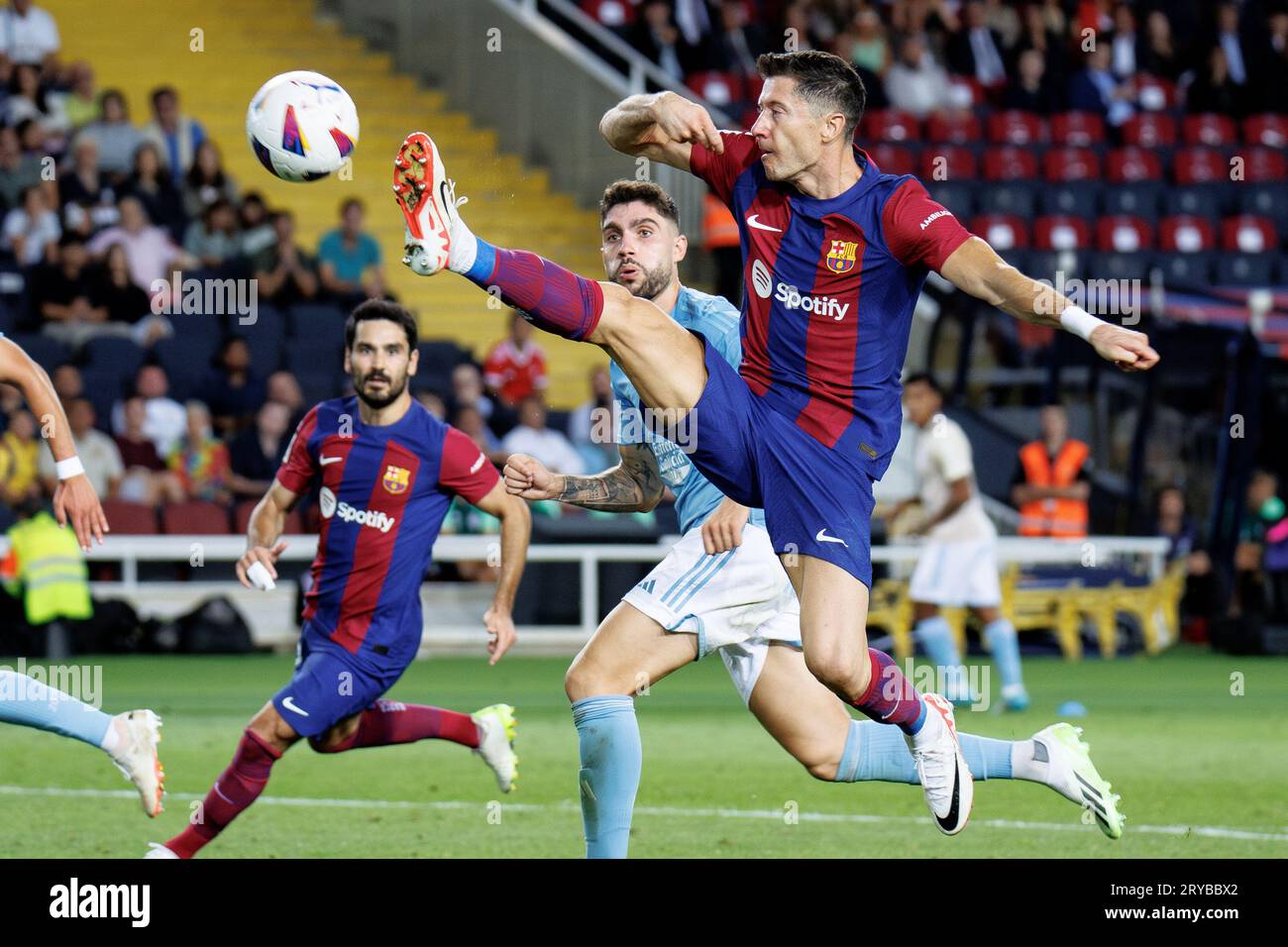 Barcelone, Espagne. 23 septembre 2023. Robert Lewandowski en action lors du match de LaLiga EA Sports entre le FC Barcelone et le RC Celta de Vigo à l'Esta Banque D'Images