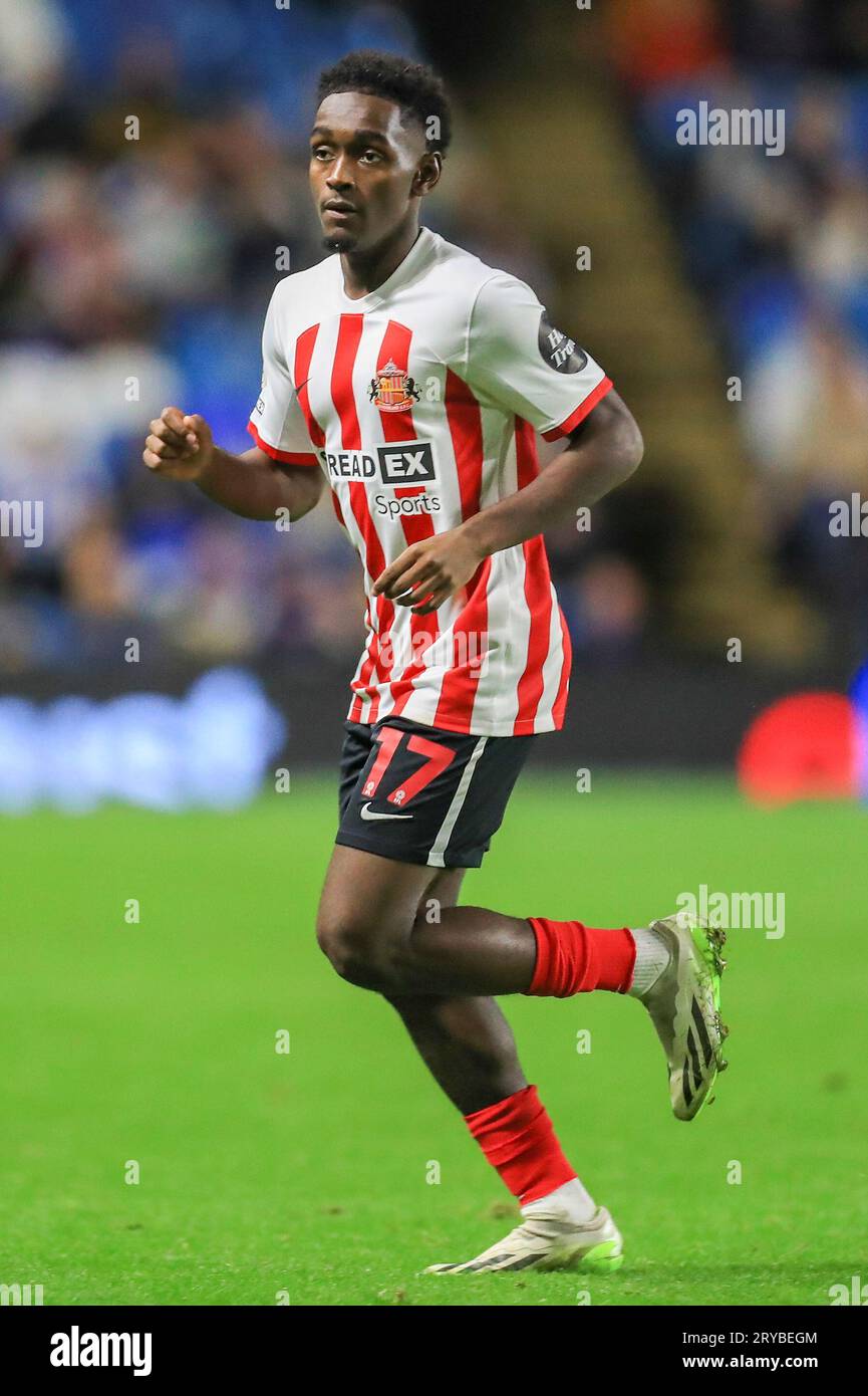 Sheffield, Royaume-Uni. 29 septembre 2023. Le milieu de terrain de Sunderland Abdoullah Ba (17) lors du Sheffield Wednesday FC contre Sunderland AFC Sky BET EFL Championship Match au Hillsborough Stadium, Sheffield, Royaume-Uni, le 29 septembre 2023 Credit : Every second Media/Alamy Live News Banque D'Images