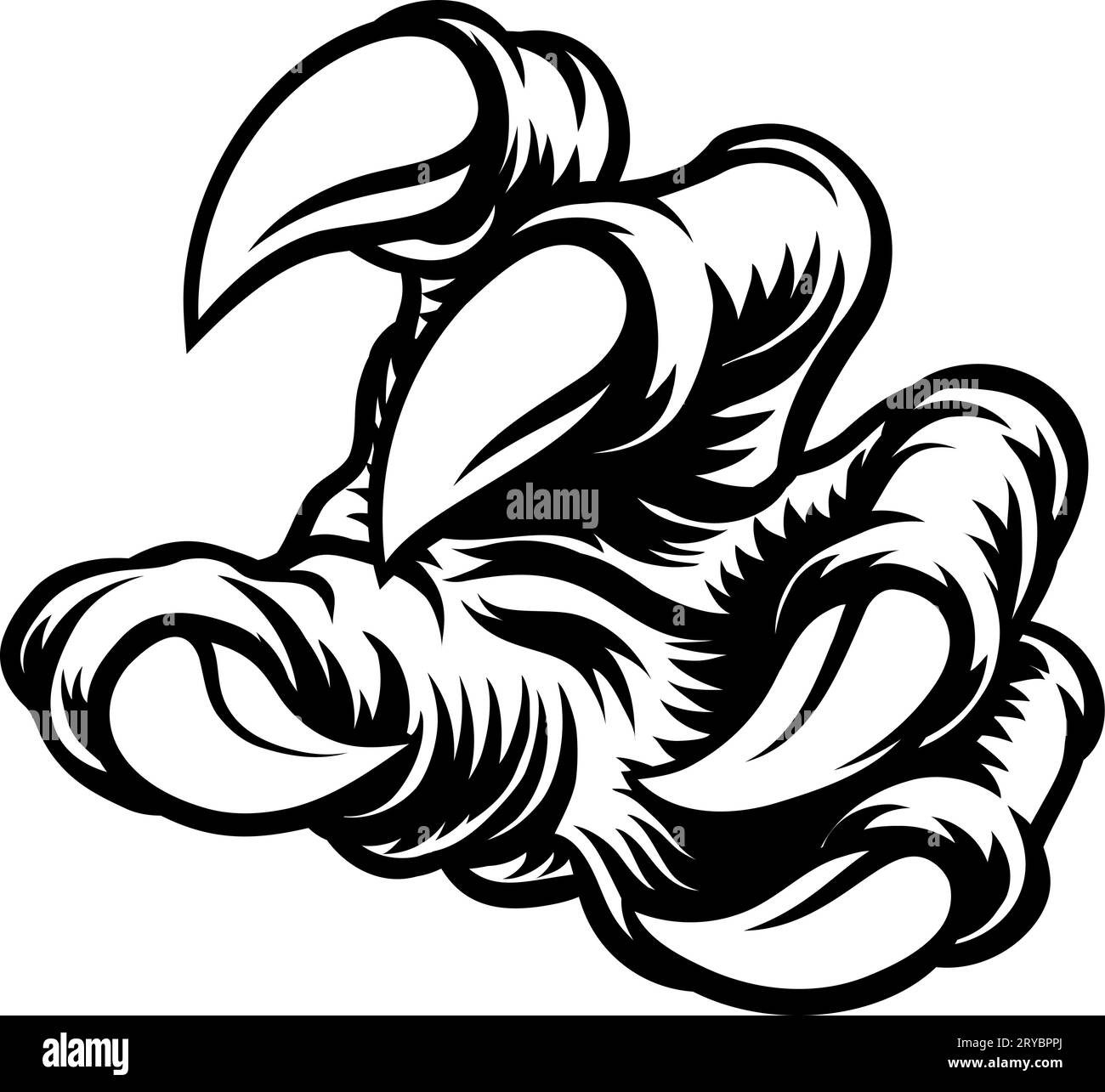 Griffe monstre main Dragon dinosaure talon Cartoon Illustration de Vecteur