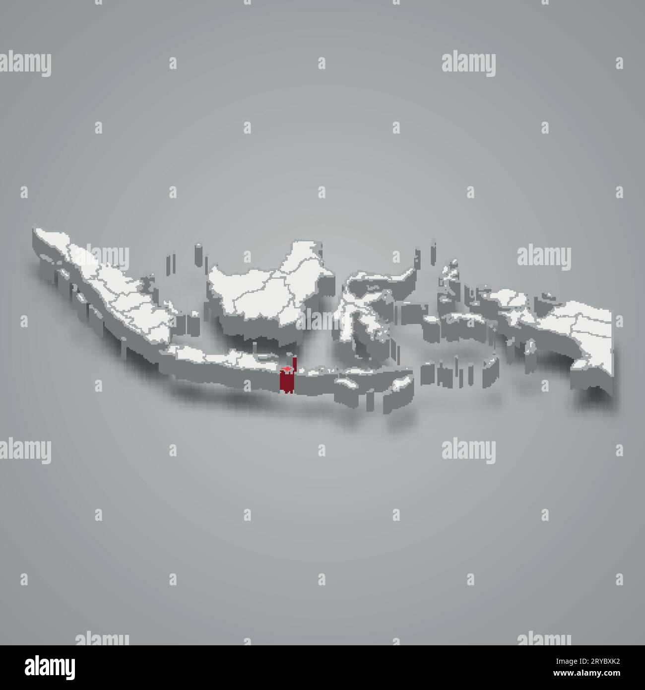 Bali province emplacement Indonésie carte isométrique 3D. Illustration de Vecteur