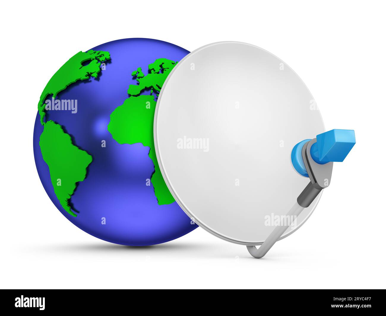 Globe avec antennes paraboliques.Eléments de cette image fournis par la NASA. Banque D'Images