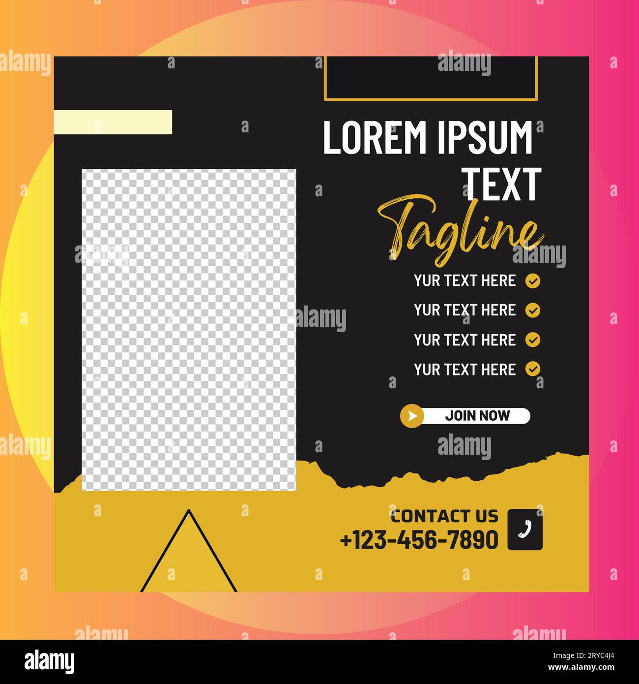 Bannières carrées modifiables. Conception de modèle de post Instagram. Promotion Facebook de publication sur les médias sociaux. Publicités Web. Illustration vectorielle premium de conception de poteau de vente Illustration de Vecteur