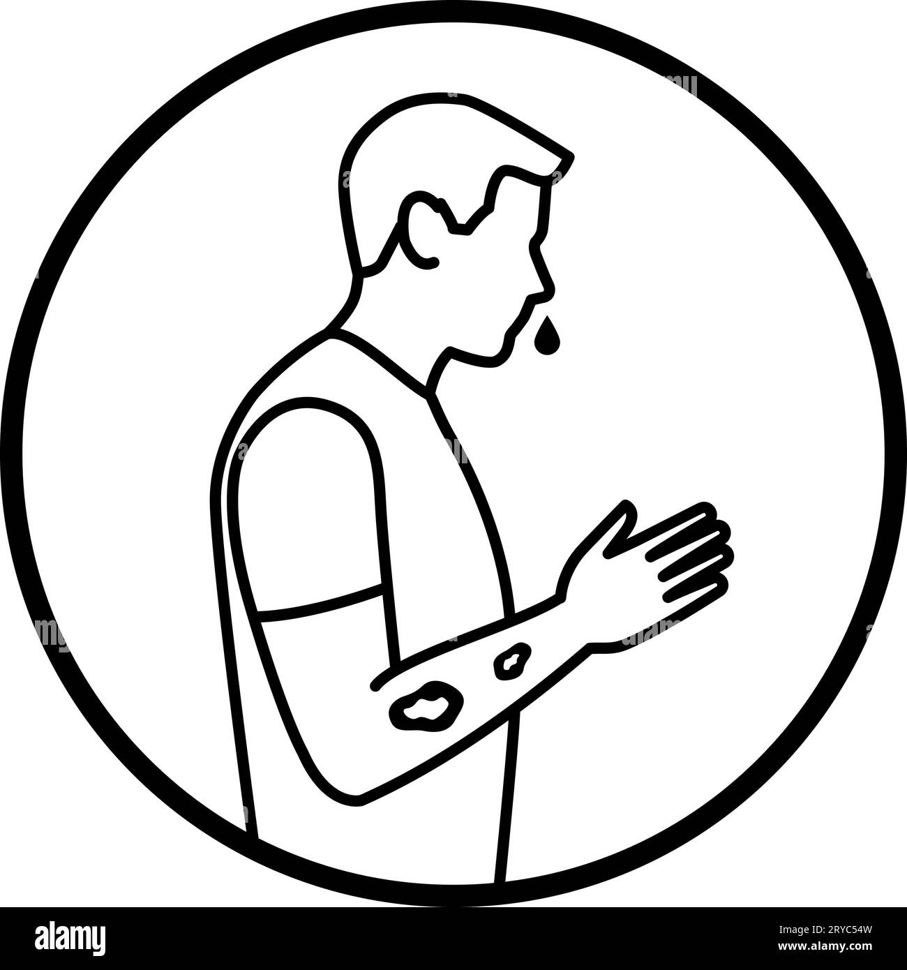 T-Shirt Unisexe 'Agoraphobe' - Design Bandes Et Saignement De Nez - Noir - Toutes Tailles