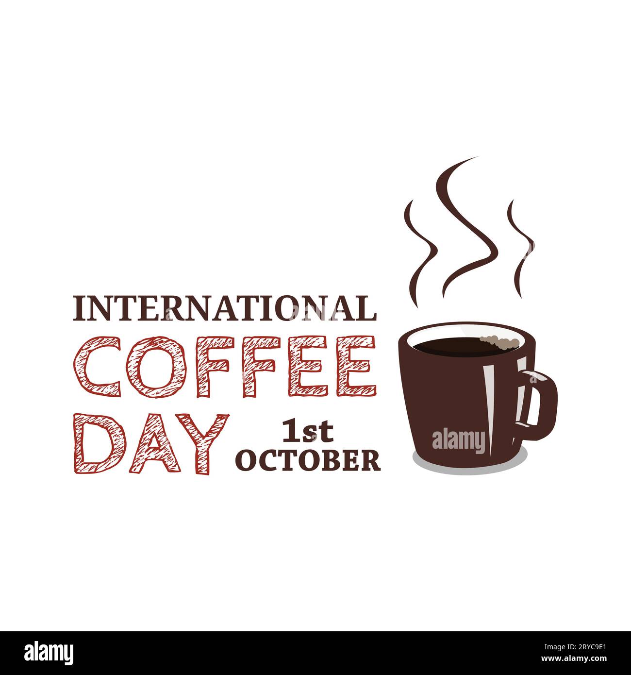 Illustration vectorielle de la journée internationale du café. Concept de journée internationale du café. Octobre 1. Convient pour fond de carte de voeux, affiche et bannière. V Illustration de Vecteur