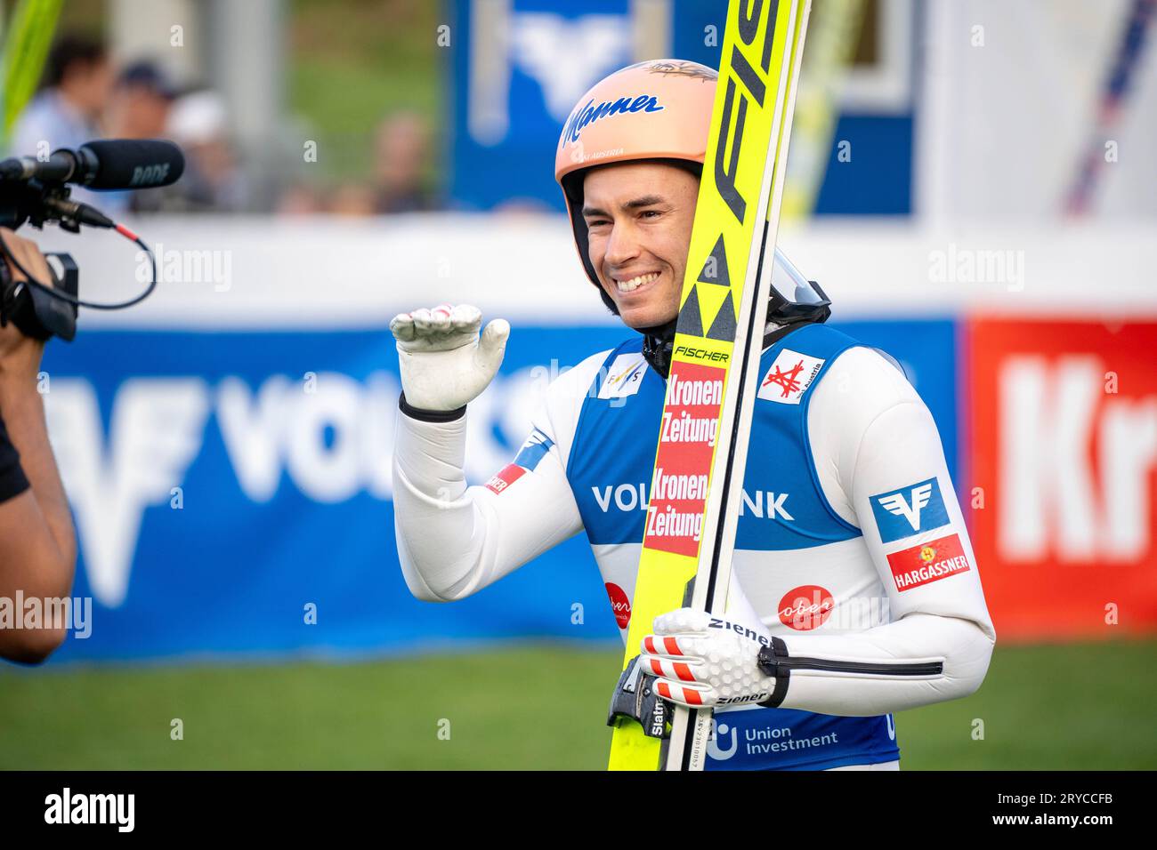 Hinzenbach, Autriche. 30 septembre 2023. Grand Prix d'été FIS Skisprung se déroulant sur la colline de saut à ski près d'Eferding, Austrias Stefan Kraft ©Andreas Stroh / Alamy Live News Banque D'Images