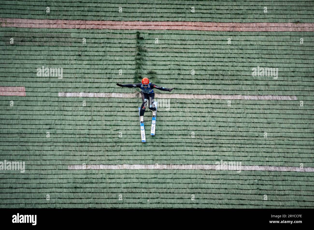 Hinzenbach, Autriche. 30 septembre 2023. Grand Prix d'été FIS Skisprung se déroulant sur la colline de saut à ski près d'Eferding, Germanys Stephan Leyhe ©Andreas Stroh / Alamy Live News Banque D'Images