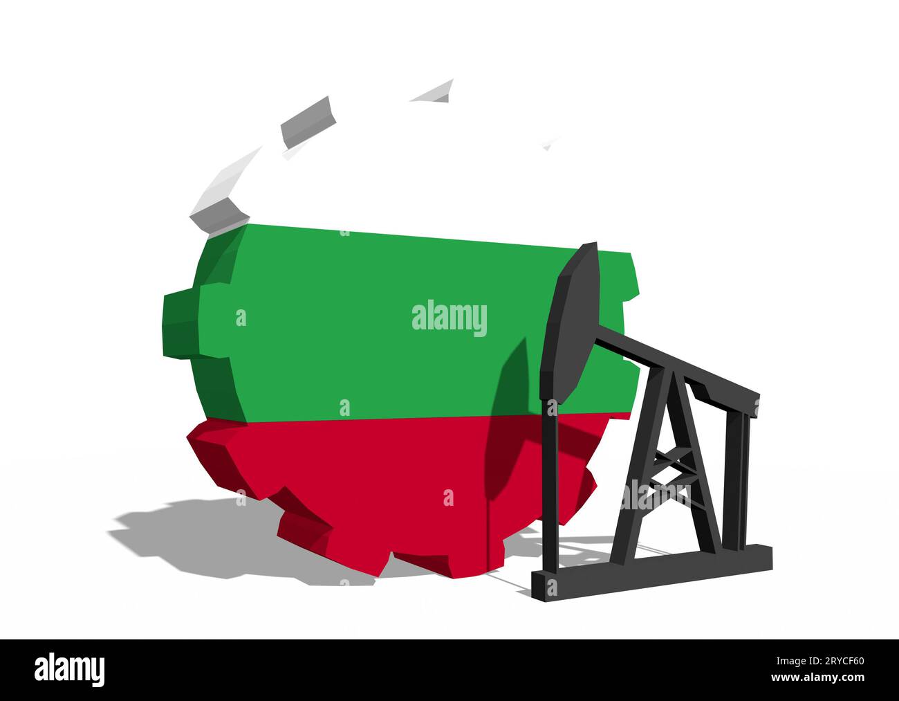 Engrenage avec pompe à huile texturée par drapeau bulgare Banque D'Images