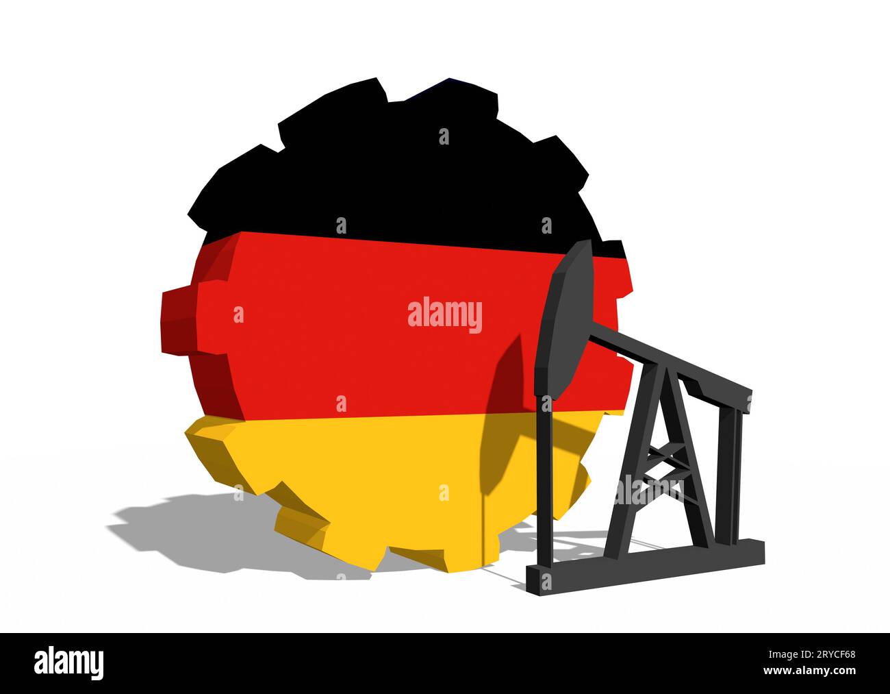 Engrenage avec pompe à huile texturée par le drapeau de l'Allemagne Banque D'Images