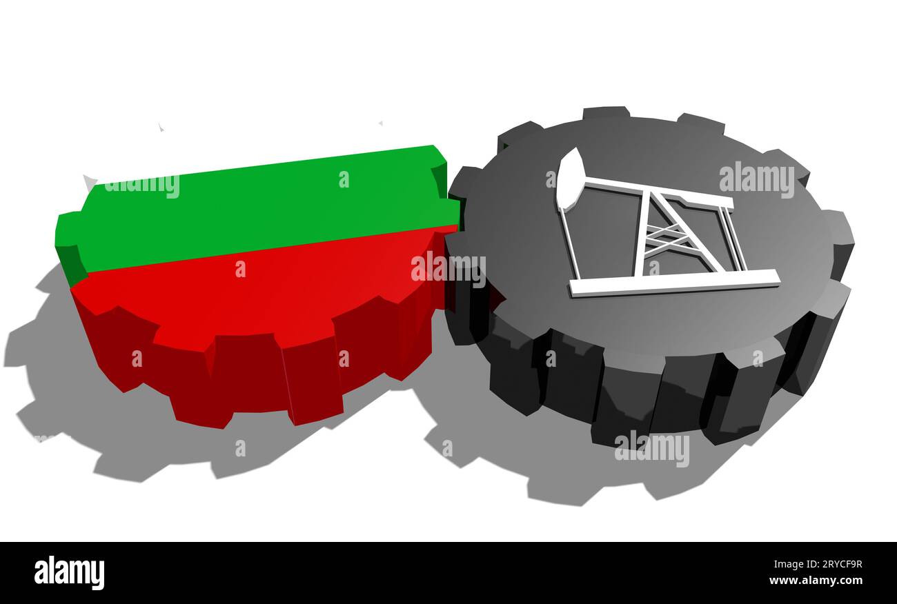 Engrenage avec pompe à huile texturée par drapeau bulgare Banque D'Images