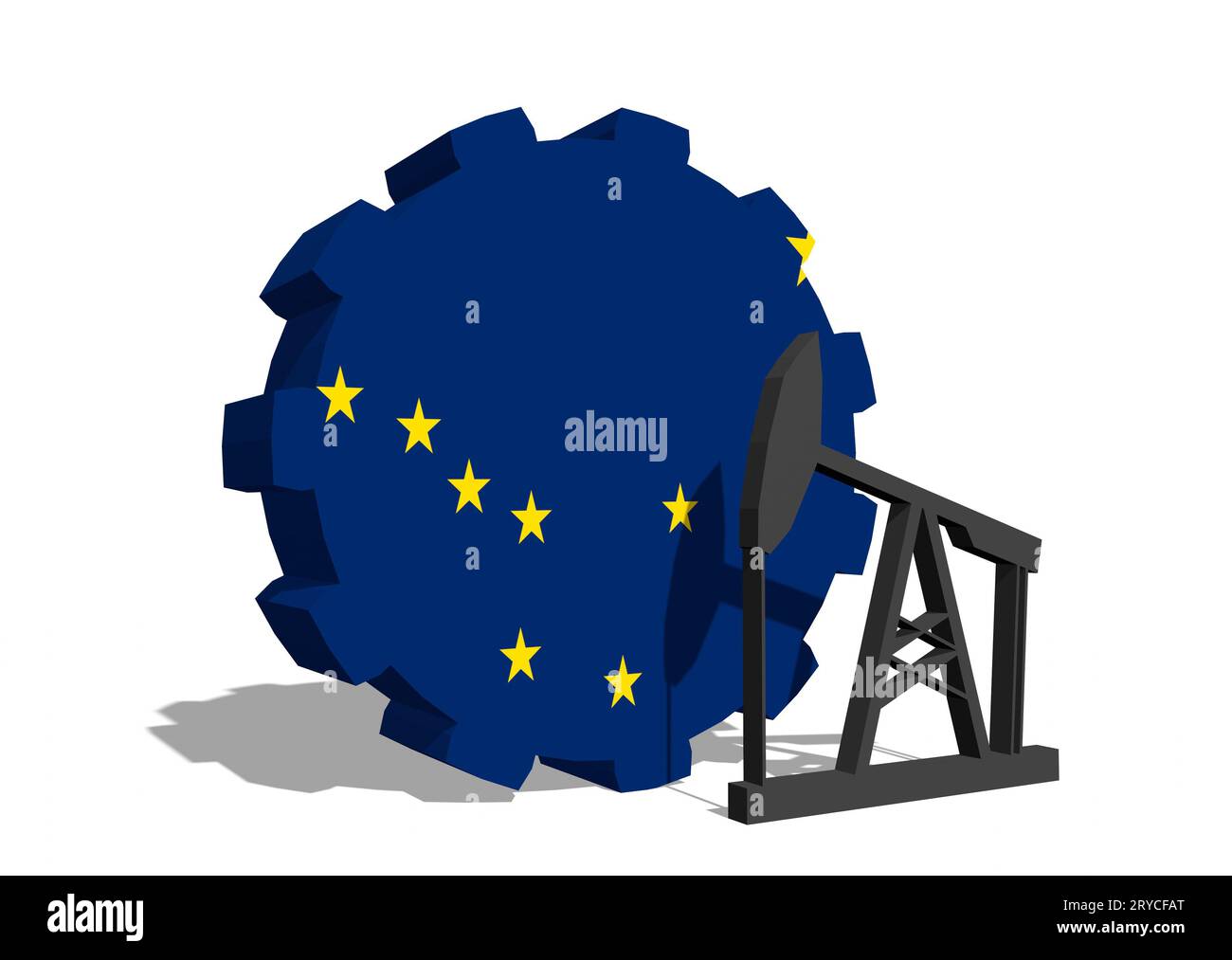 Engrenage avec pompe à huile texturée par le drapeau de l'Alaska Banque D'Images