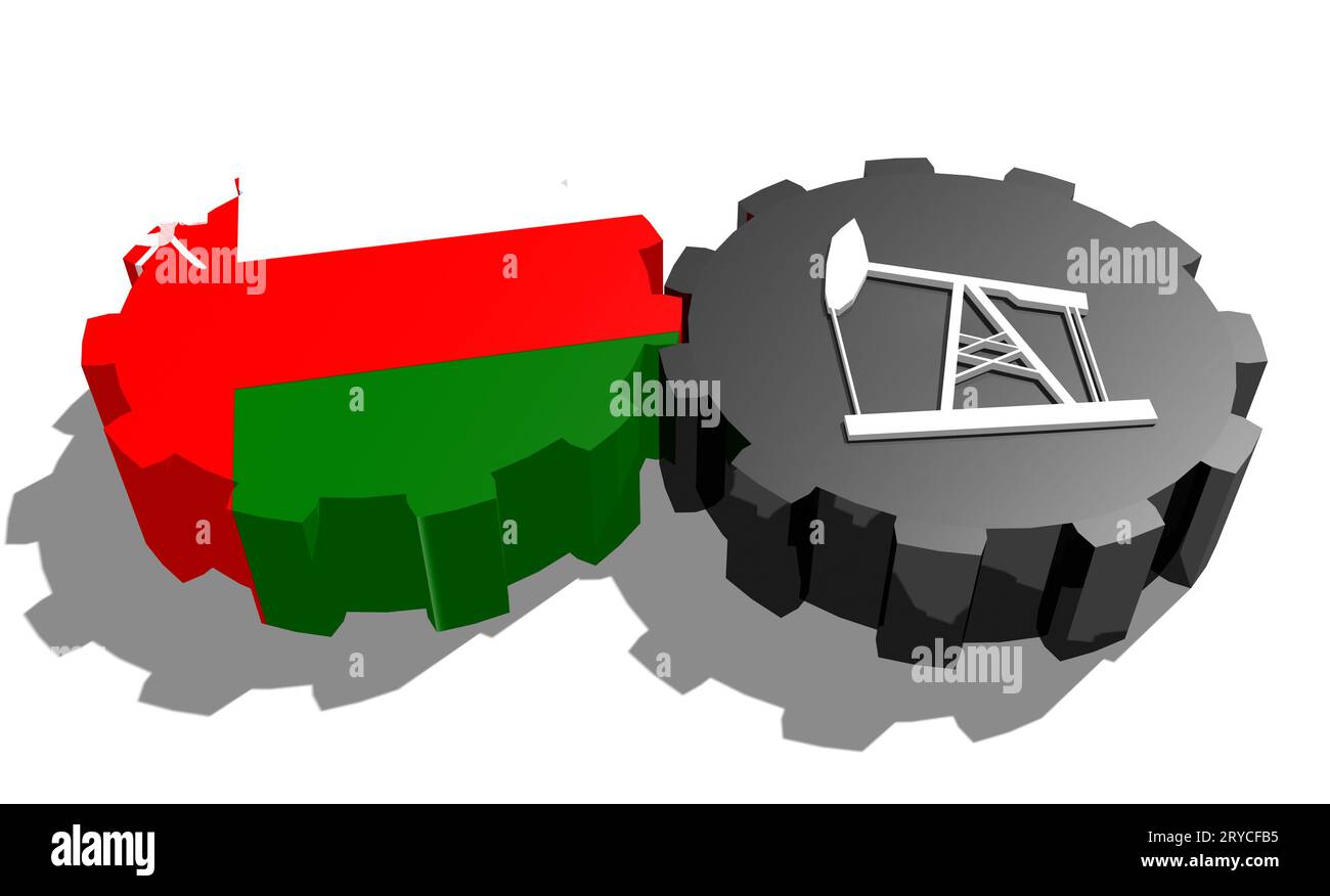 Engrenage avec pompe à huile texturée par le drapeau Oman Banque D'Images