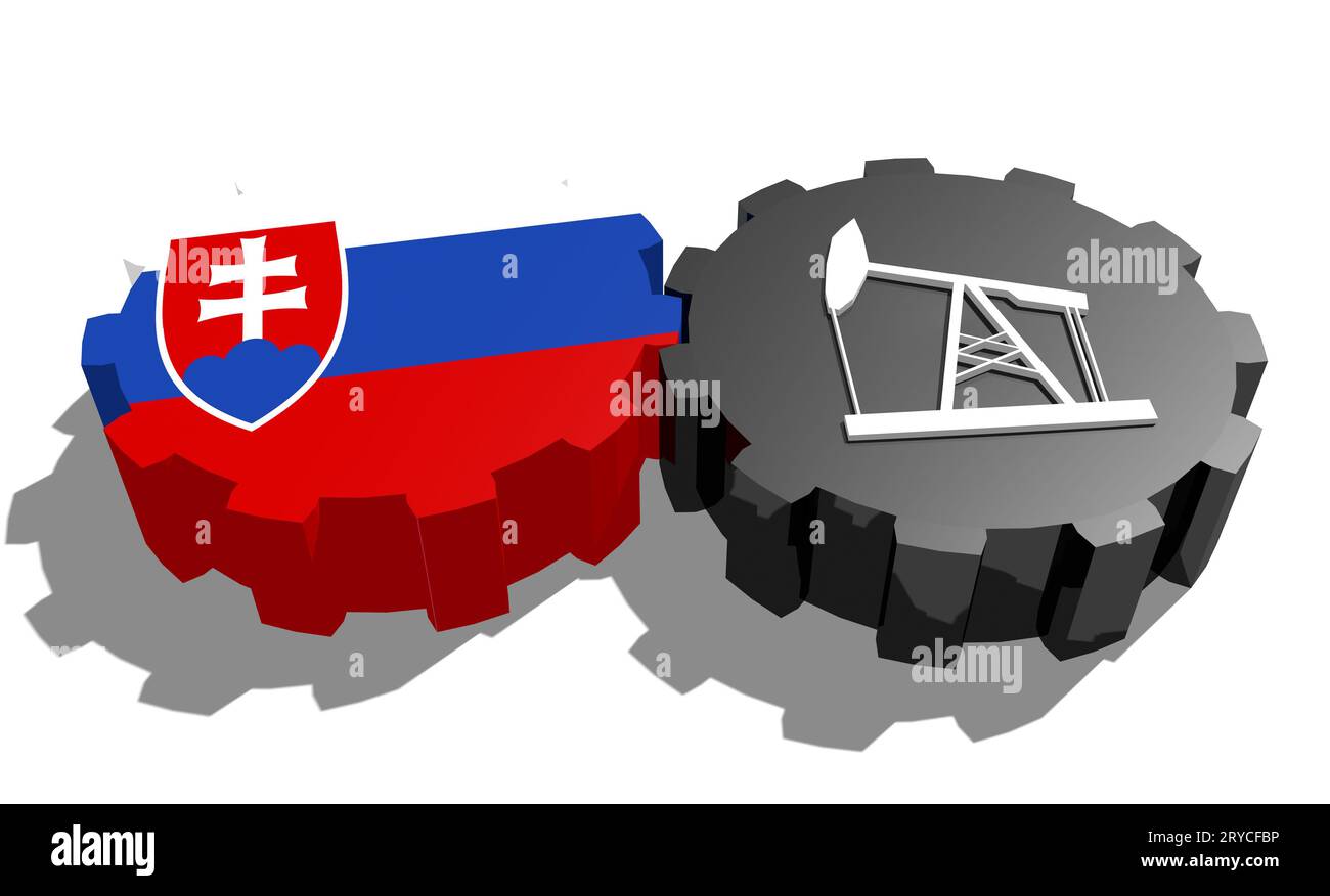 Engrenage avec pompe à huile texturée par le drapeau slovaque Banque D'Images