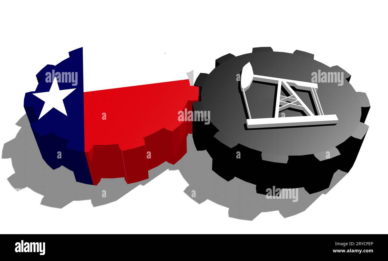 Engrenage avec pompe à huile texturée par le drapeau du Texas Banque D'Images