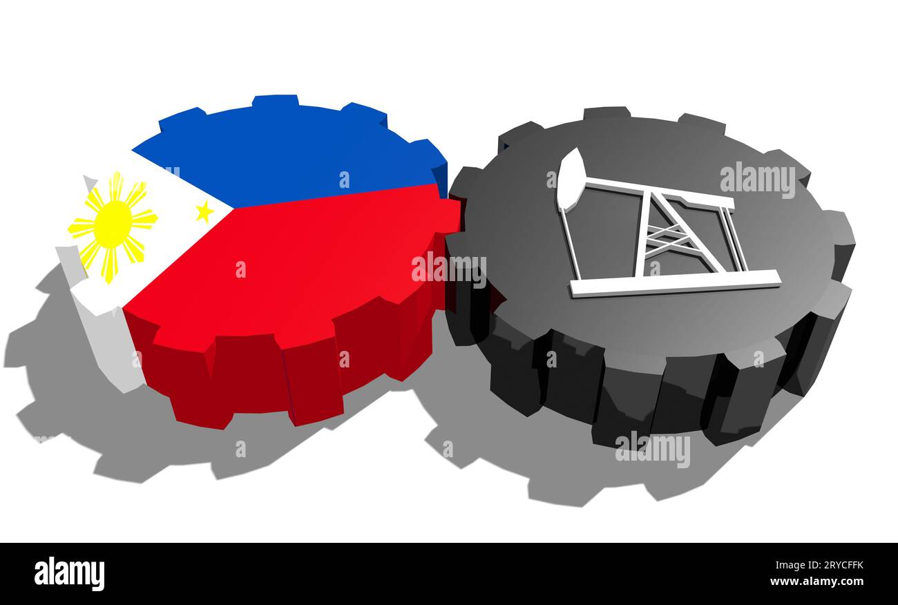 Engrenage avec pompe à huile texturée par le drapeau des Philippines Banque D'Images