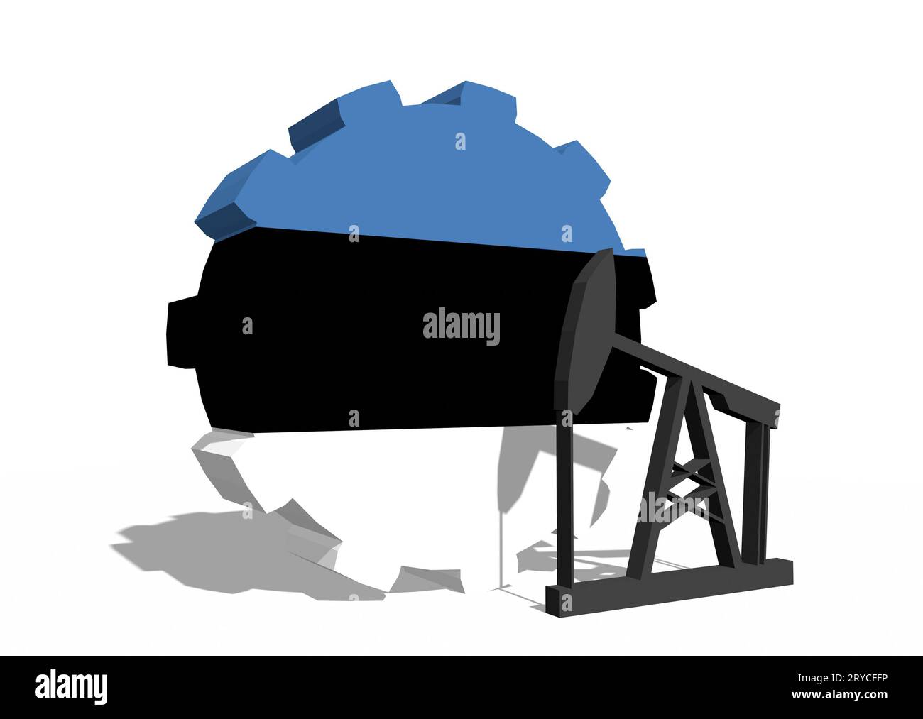 Engrenage avec pompe à huile texturée par le drapeau de l'Estonie Banque D'Images