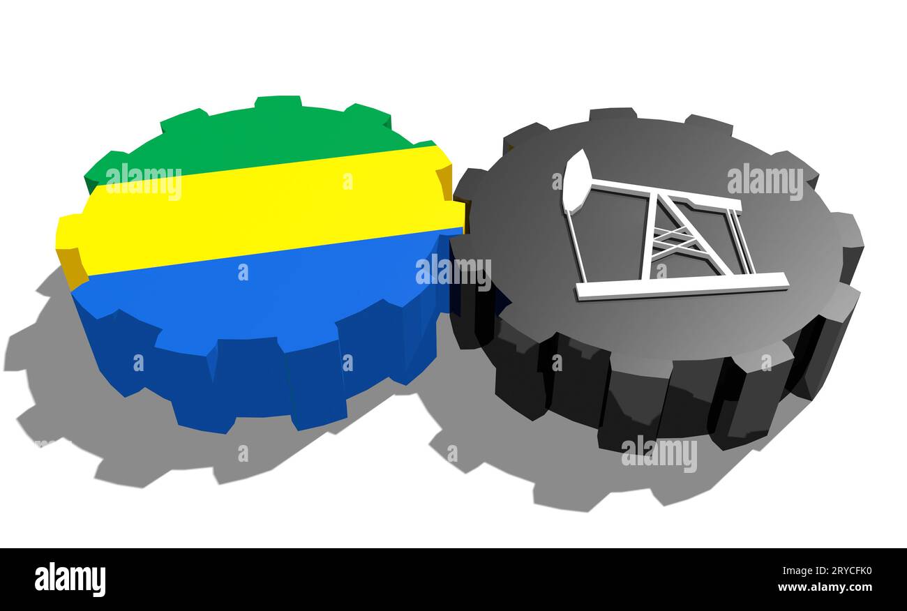 Engrenage avec pompe à huile texturé par drapeau Gabon Banque D'Images