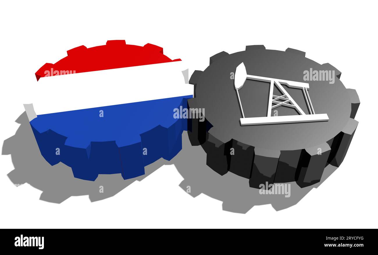 Engrenage avec pompe à huile texturée par drapeau néerlandais Banque D'Images