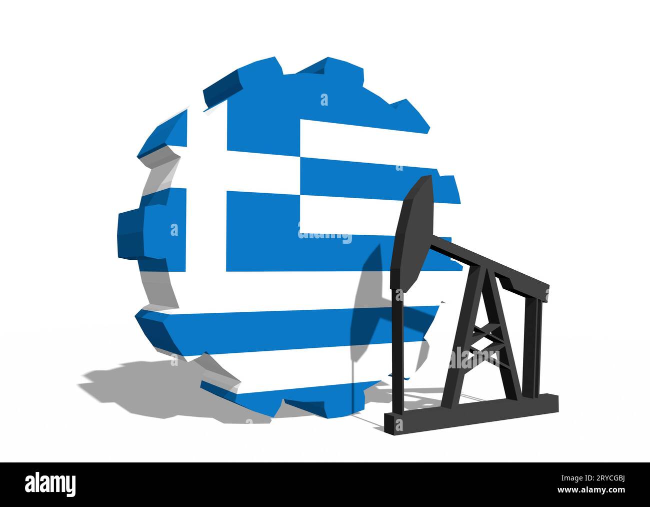 Engrenage avec pompe à huile texturée par drapeau grec Banque D'Images