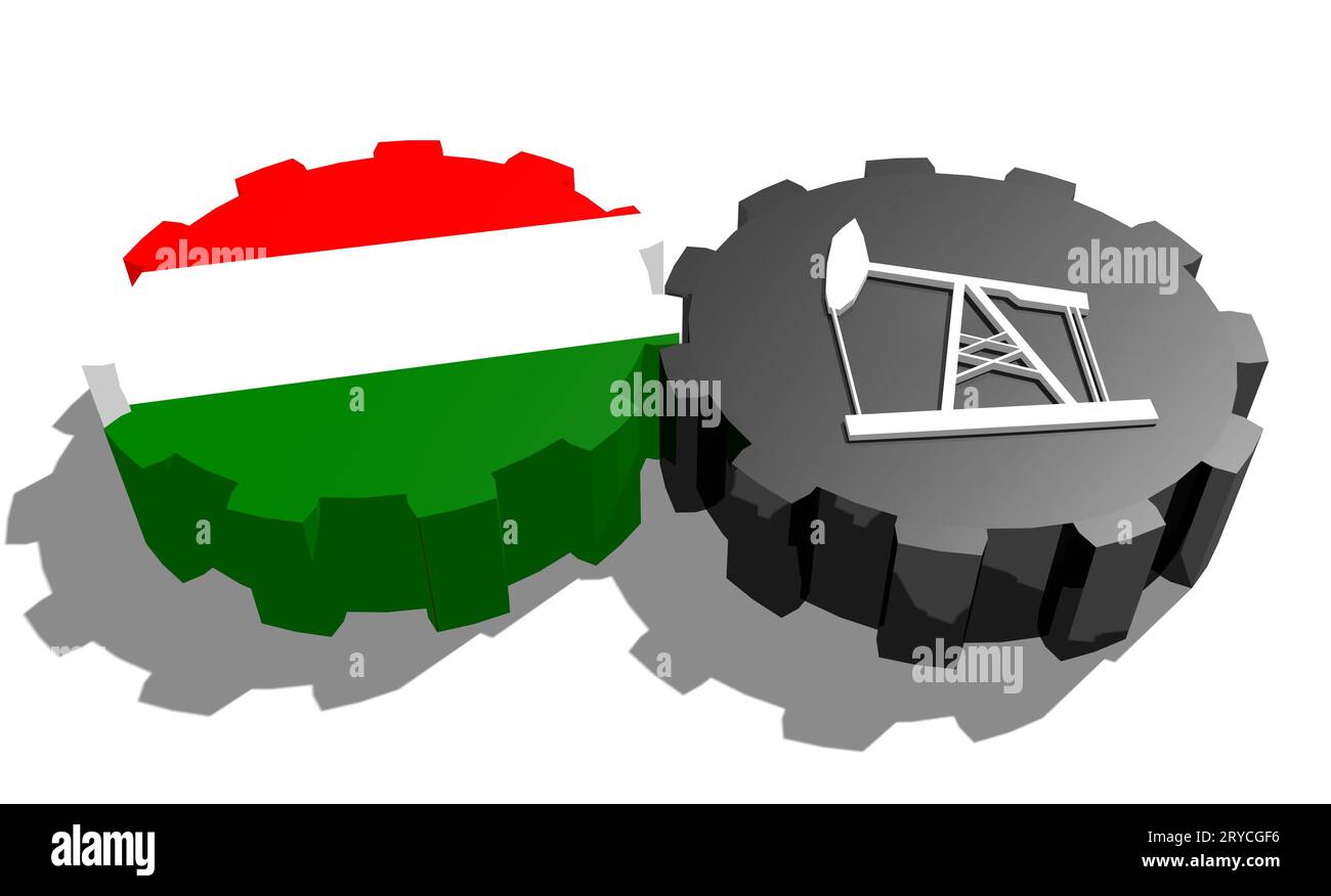 Engrenage avec pompe à huile texturée par drapeau hongrois Banque D'Images