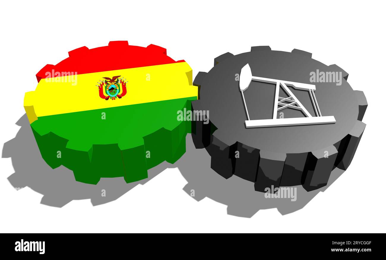 Engrenage avec pompe à huile texturée par drapeau bolivien Banque D'Images