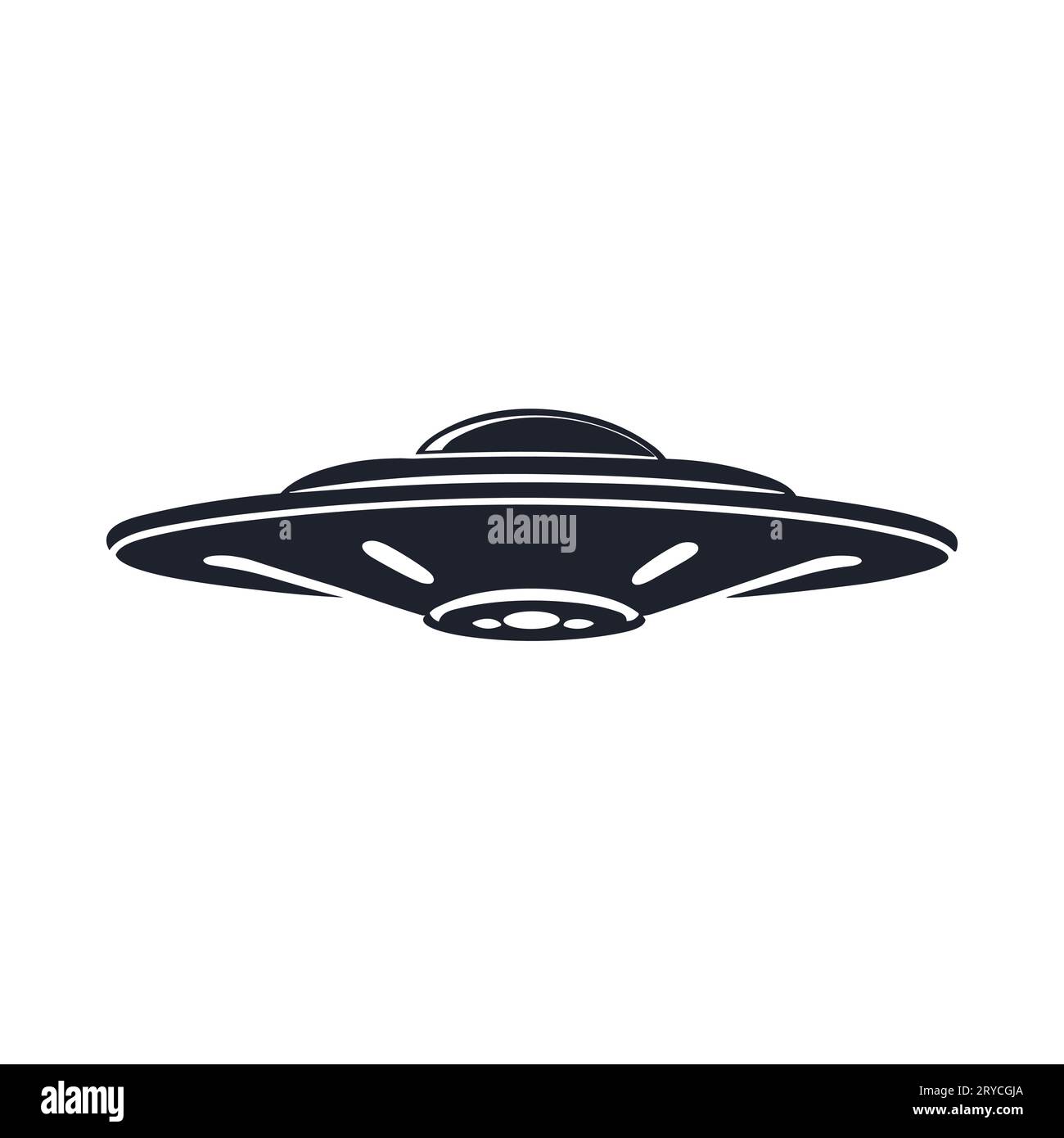 conception d'illustration d'icône d'ufo plate, logo de navire extraterrestre simple Illustration de Vecteur