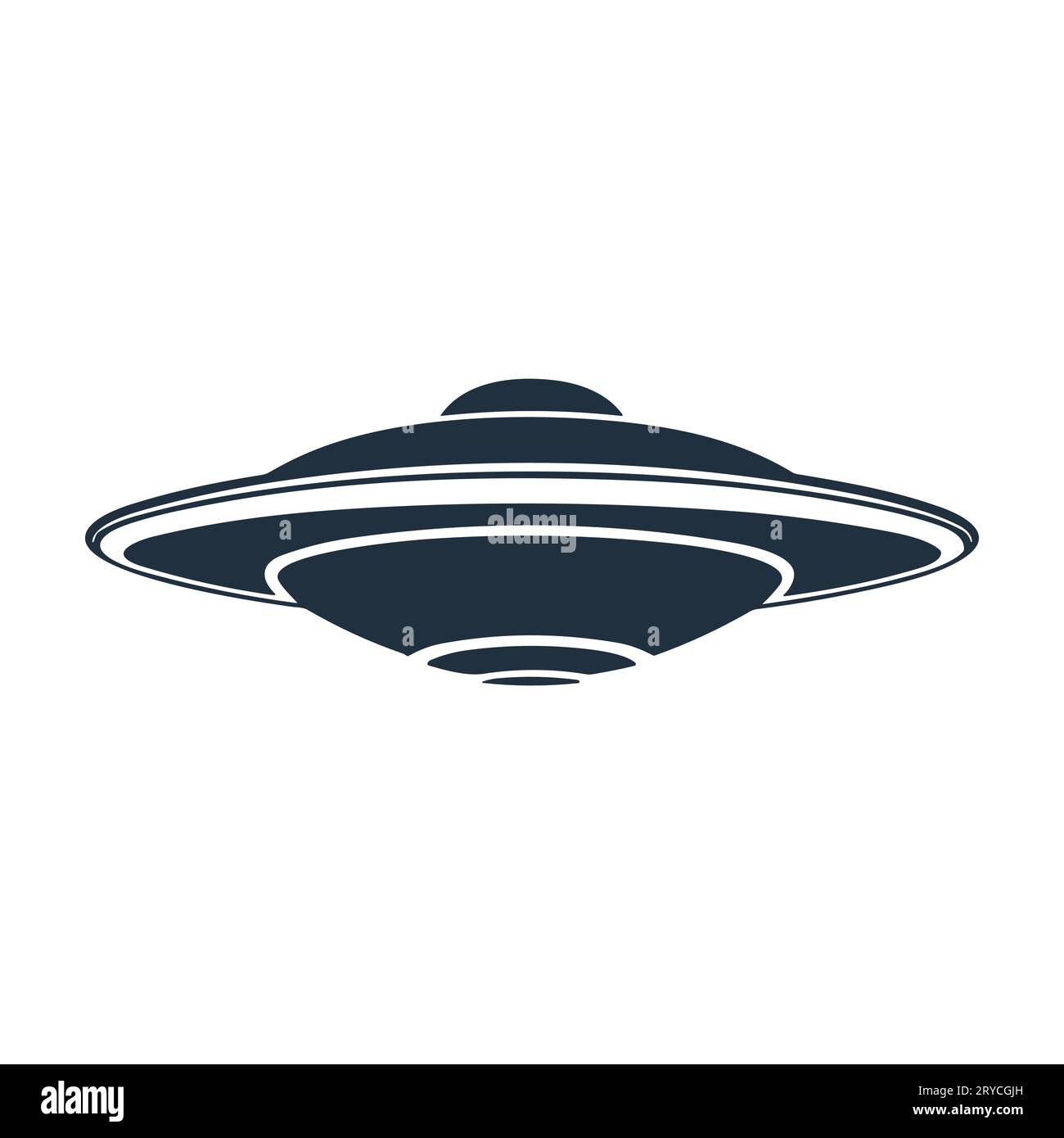 conception d'illustration d'icône d'ufo plate, logo de navire extraterrestre simple Illustration de Vecteur