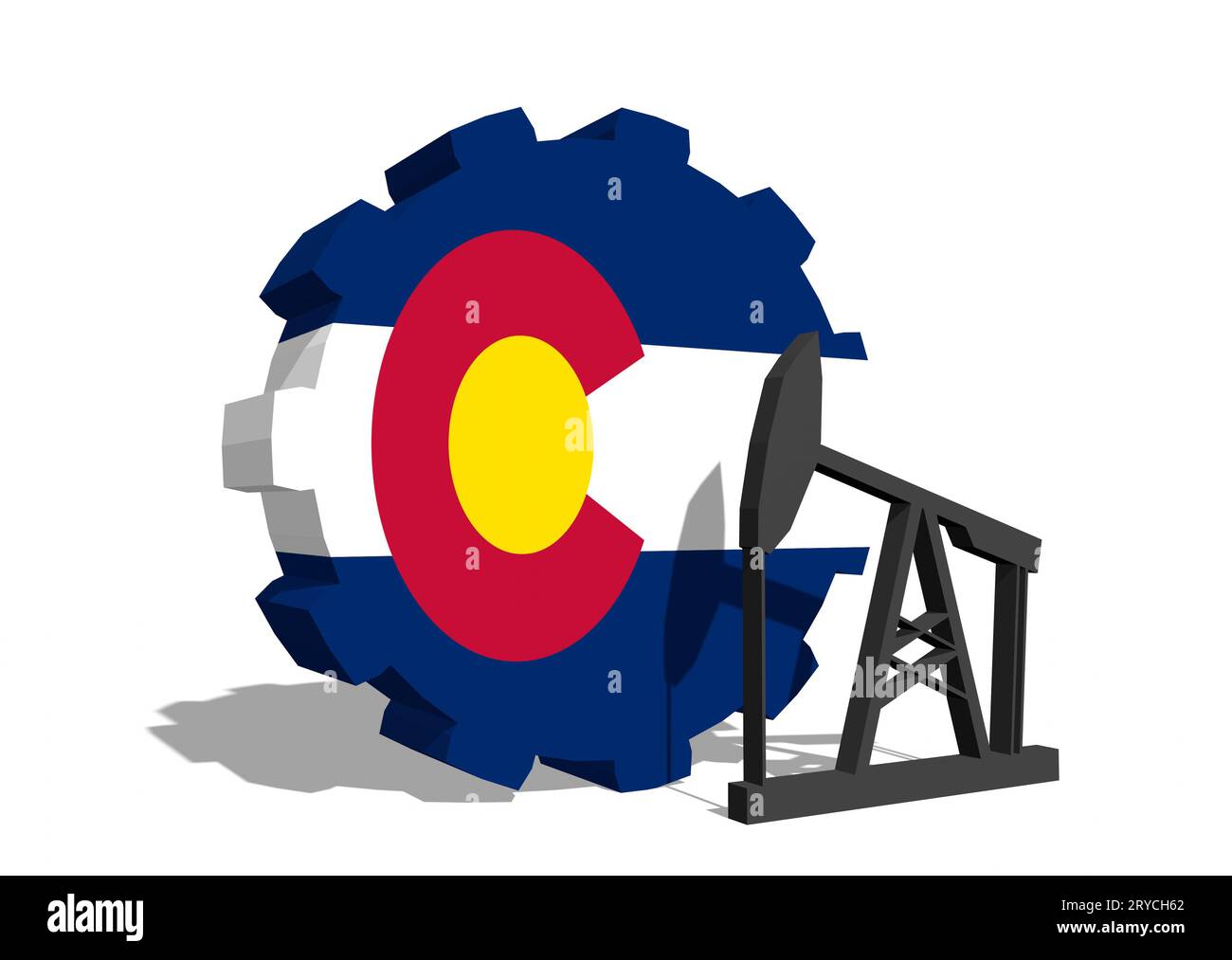 Engrenage avec pompe à huile texturée par le drapeau du Colorado Banque D'Images