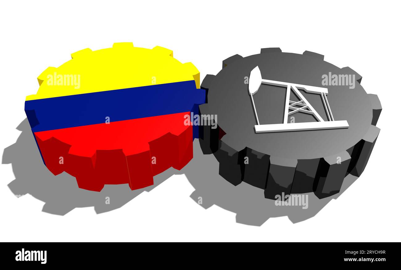 Engrenage avec pompe à huile texturée par drapeau colombien Banque D'Images