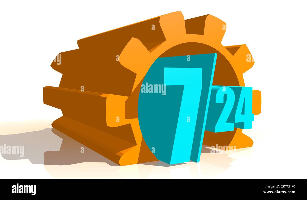 Symbole du badge de synchronisation 7, 24 Banque D'Images