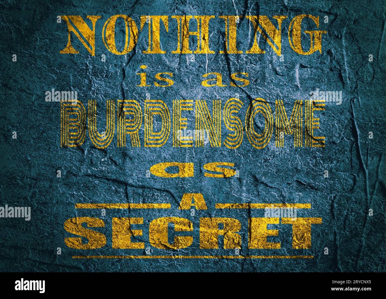 Citation de motivation. Rien n'est aussi lourd qu'un secret Banque D'Images