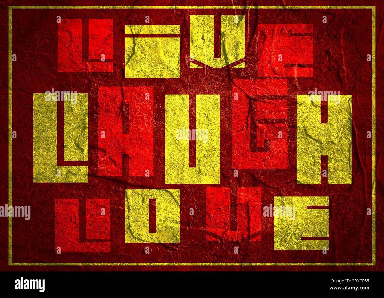 Vivre, rire, l'amour. Citation de motivation. Banque D'Images