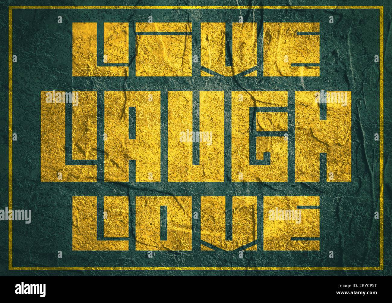 Vivre, rire, l'amour. Citation de motivation. Banque D'Images