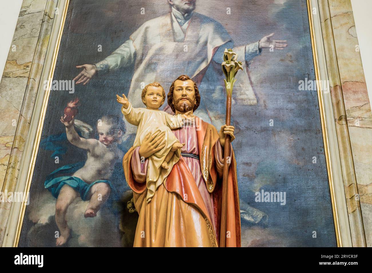 Béni Saint Joseph avec le Saint enfant Jésus Banque D'Images