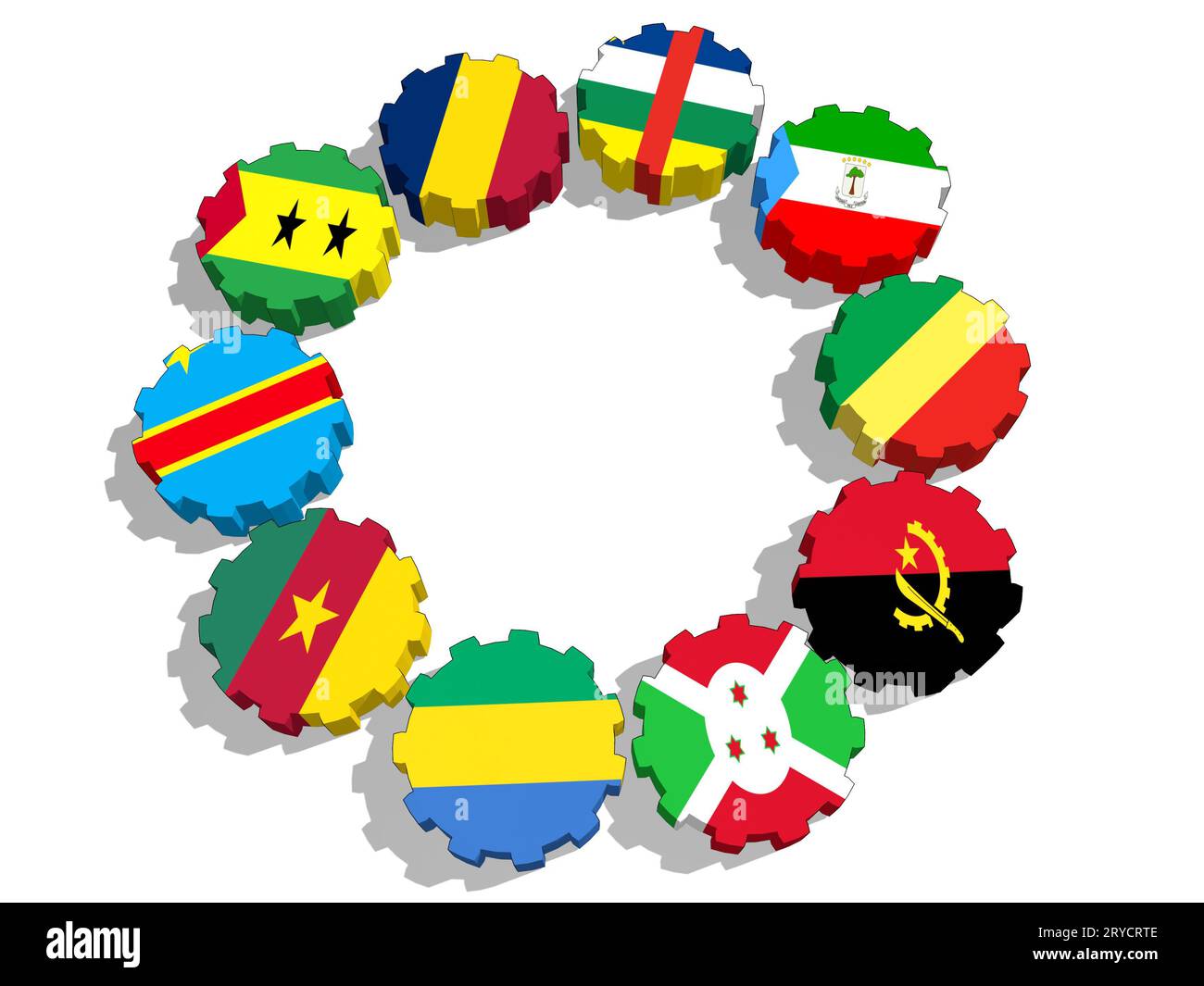 Communauté économique des États d'Afrique centrale membres Banque D'Images