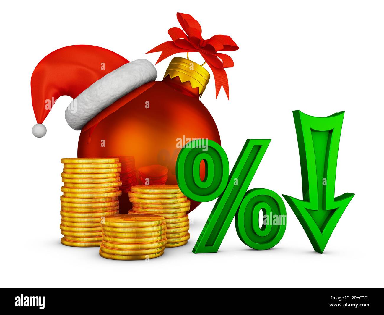 Arrow Percent et boule de Noël Banque D'Images