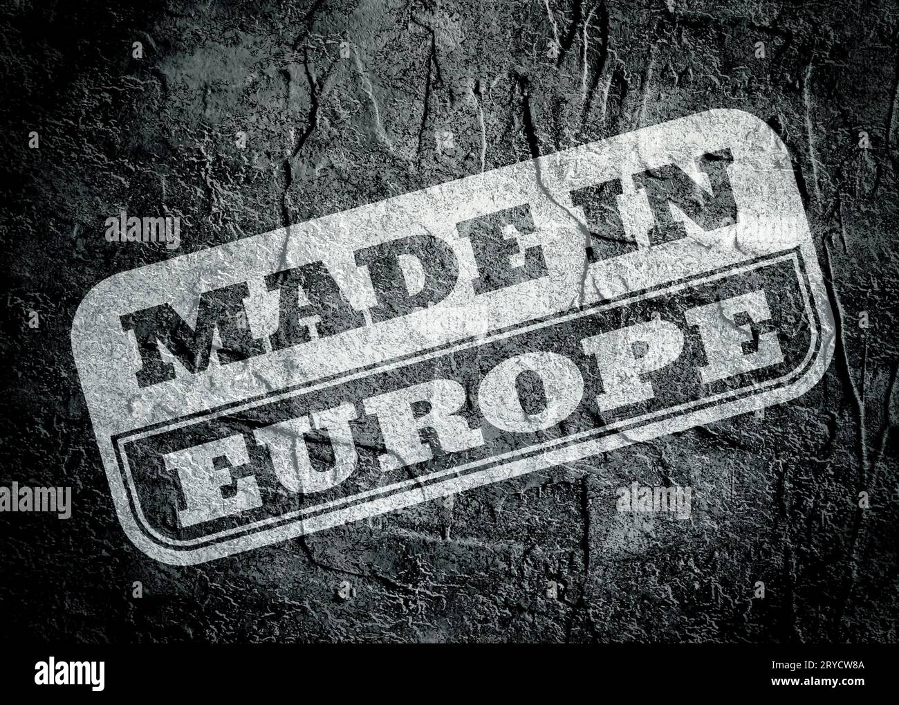 Timbre avec made in Europe texte sur grunge background Banque D'Images