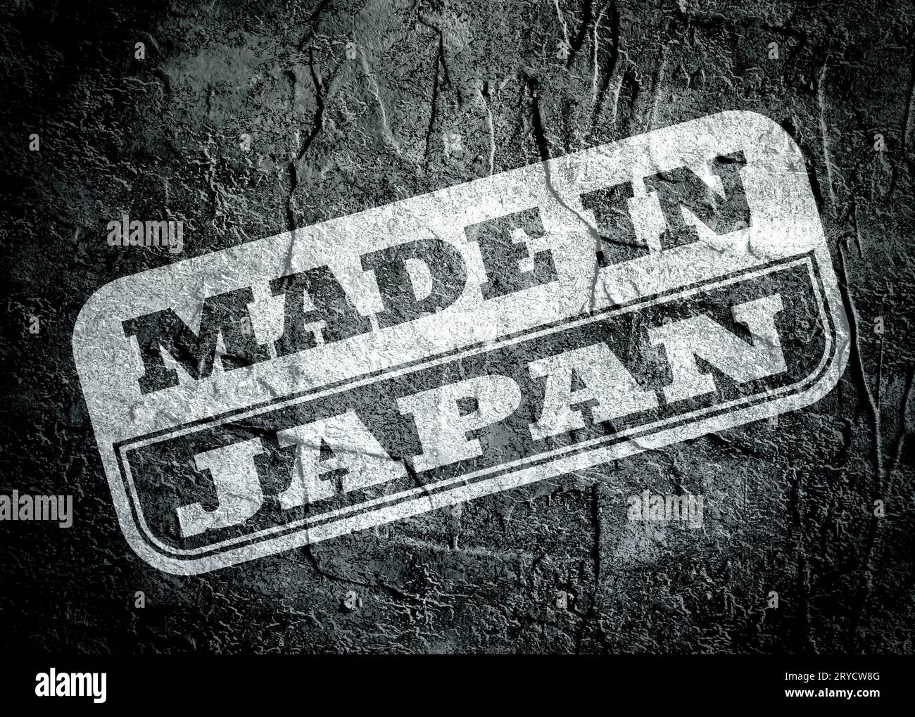 Timbre avec fabriqué au Japon texte sur grunge background Banque D'Images