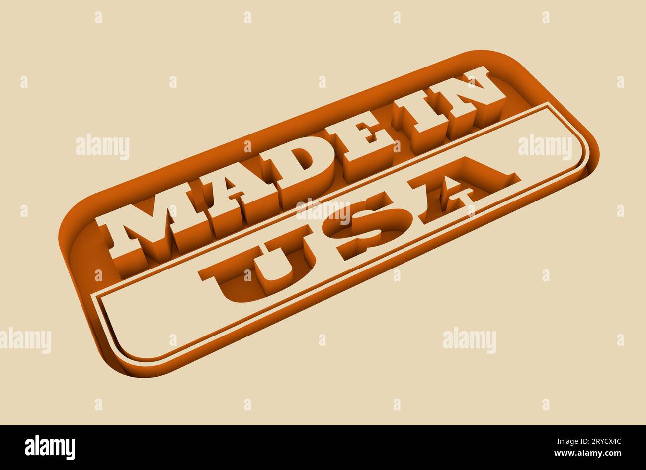 Timbre gravé avec texte Made in USA Banque D'Images