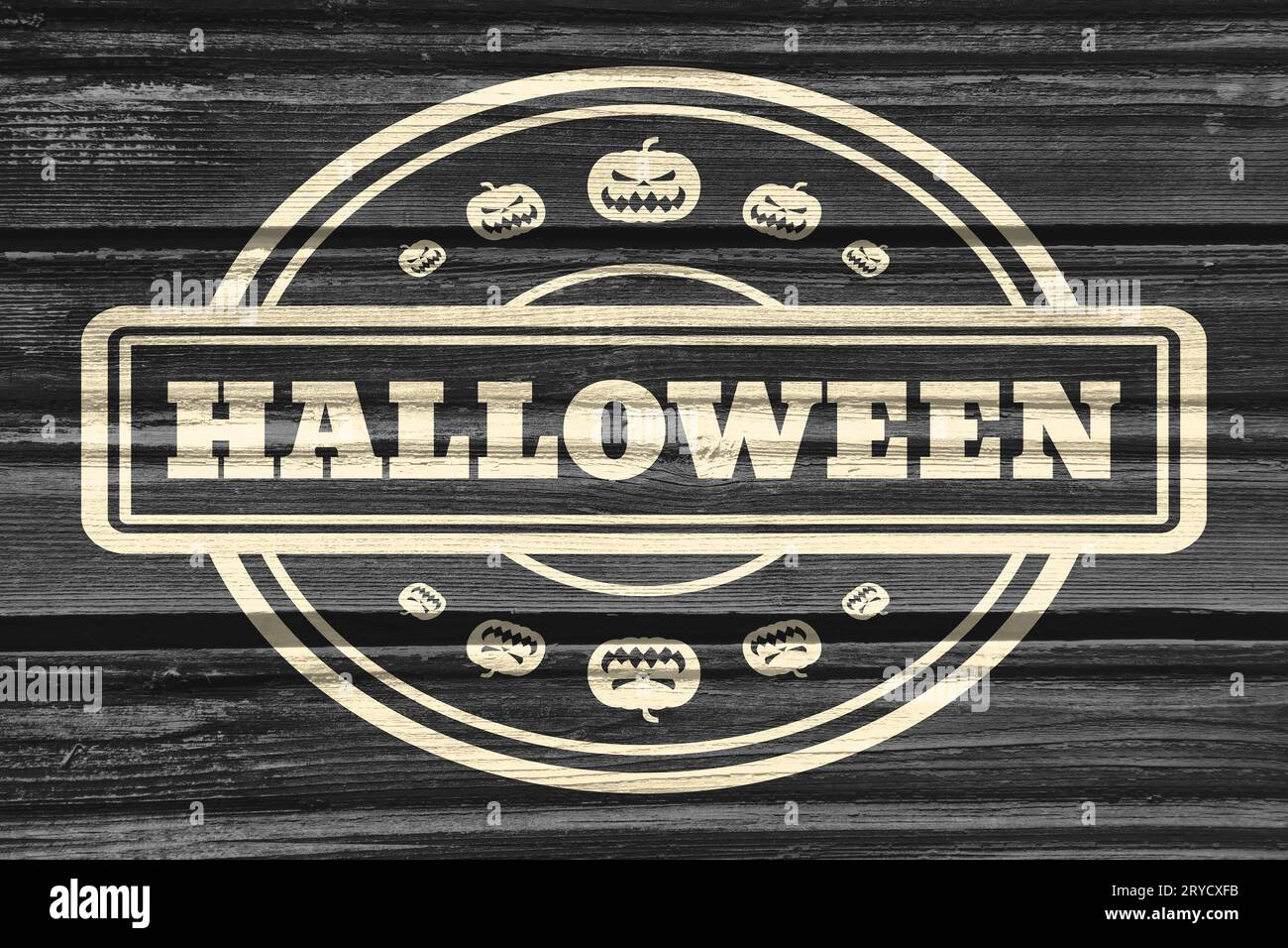 Stamp avec texte Halloween Banque D'Images