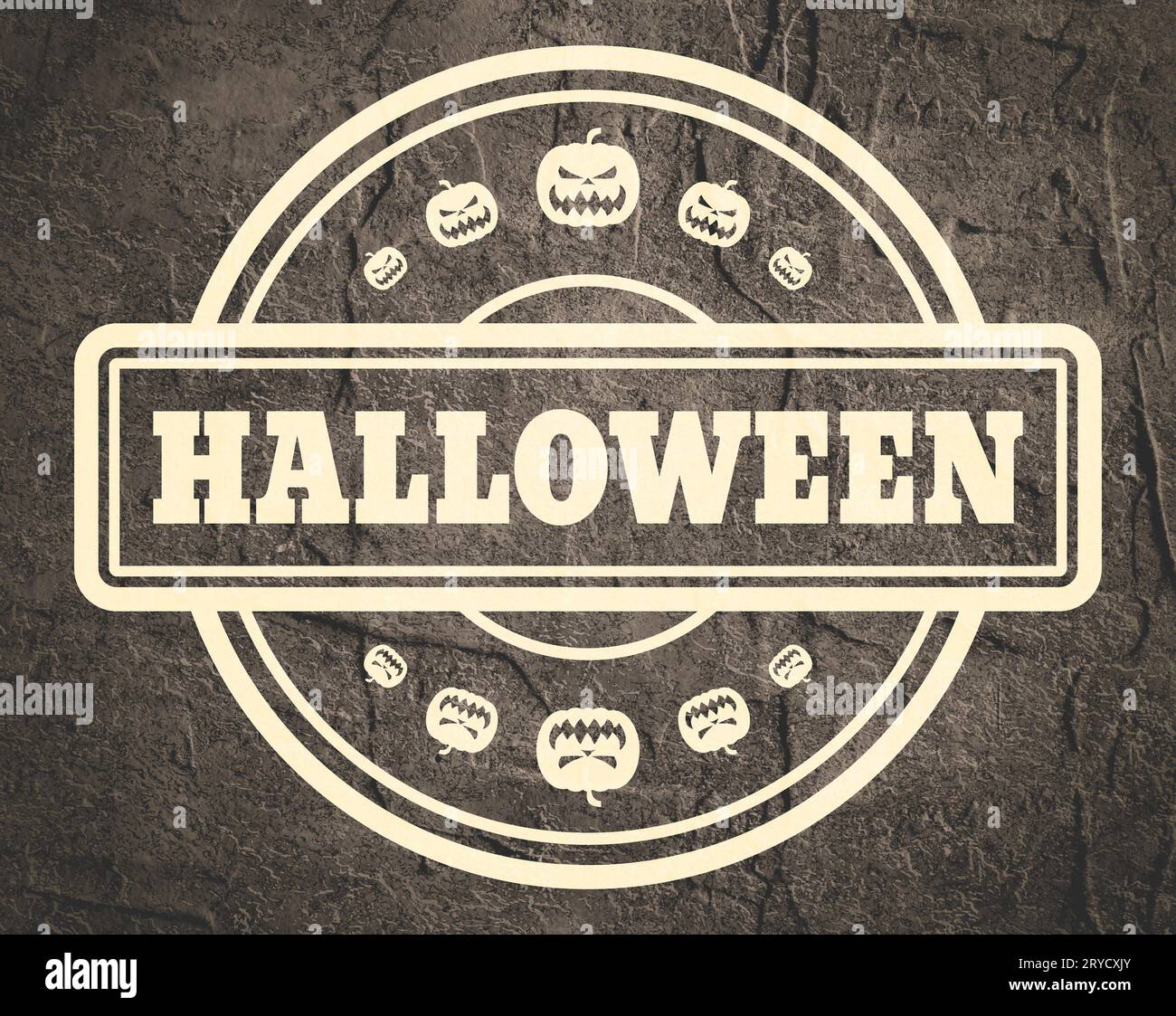 Stamp avec texte Halloween Banque D'Images