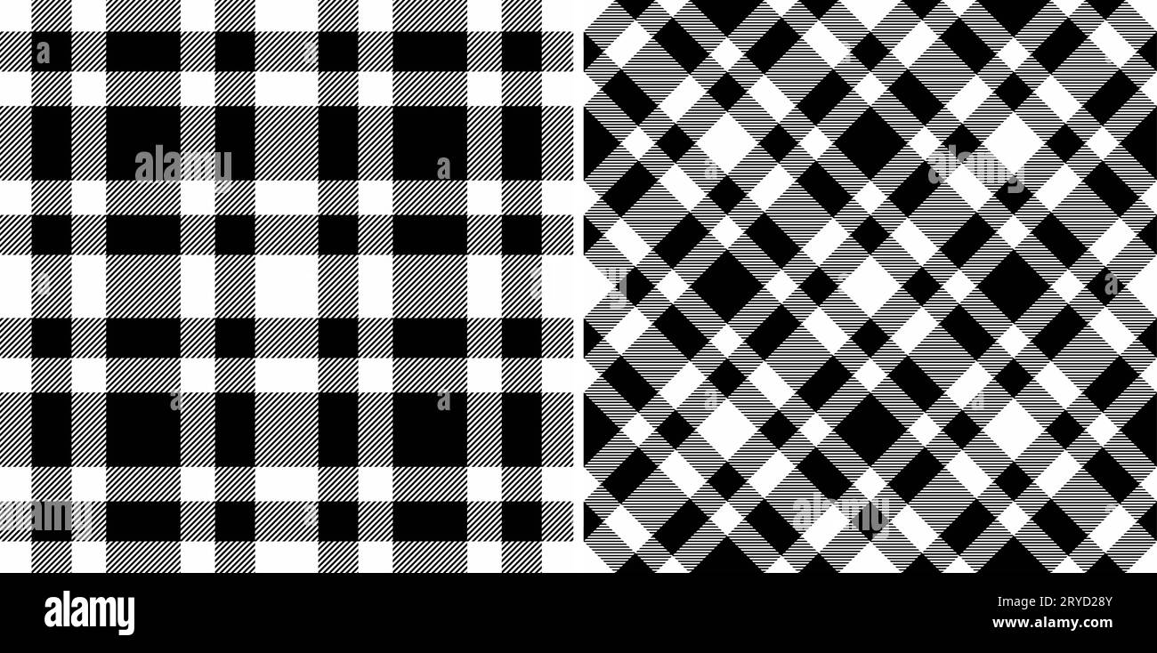 Texture de fond sans couture de motif tartan à carreaux avec un ensemble de carreaux de tissu textile vecteur dans des couleurs monochromes. Illustration de Vecteur