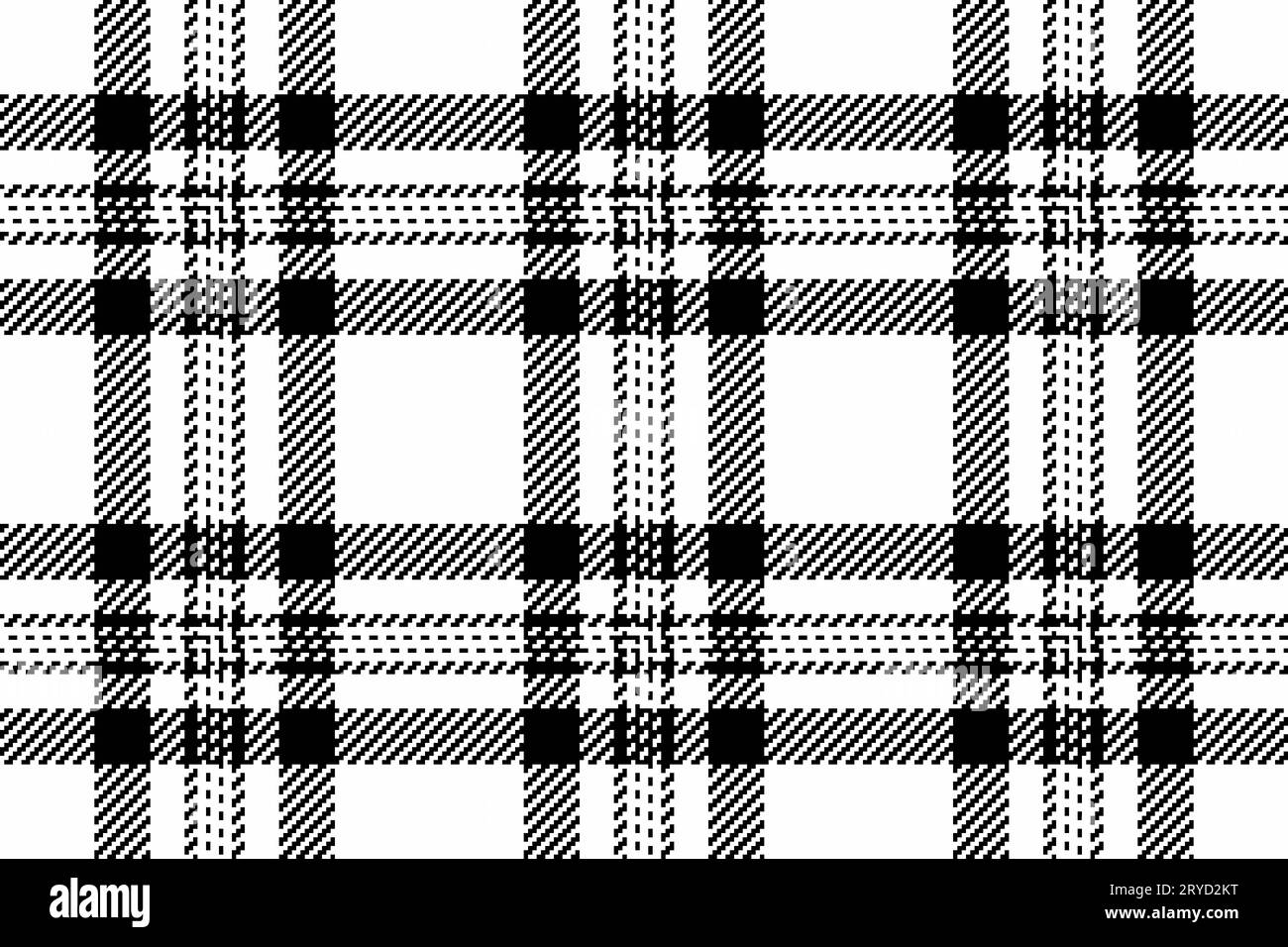 Textile sans couture de fond de texture à carreaux avec un motif tartan de tissu vecteur dans des couleurs blanches et noires. Illustration de Vecteur