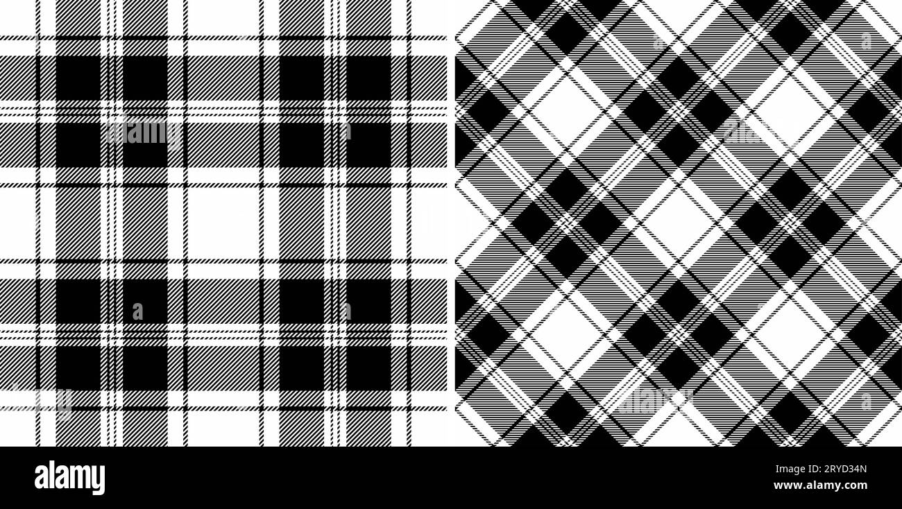 Motif à carreaux vecteur de textile tartan en tissu avec un fond de texture sans couture à carreaux dans des couleurs monochromes. Illustration de Vecteur