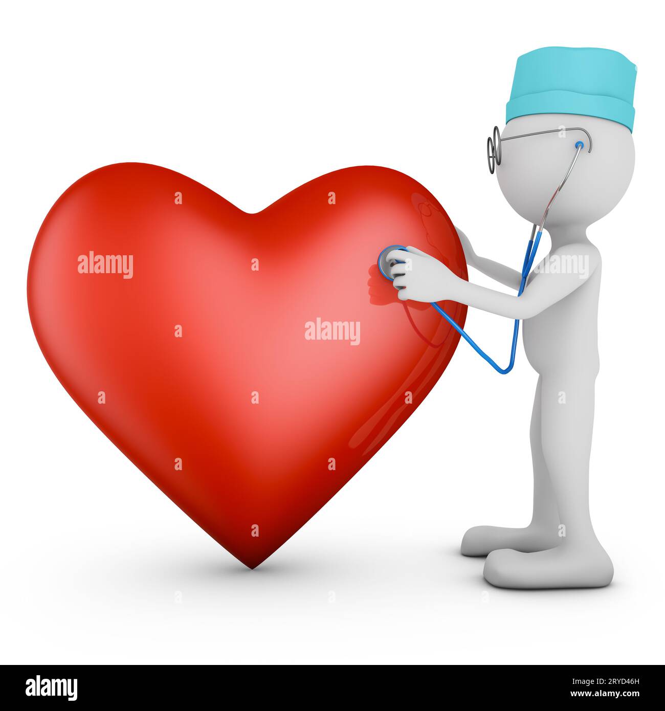 Médecin et coeur rouge Banque D'Images