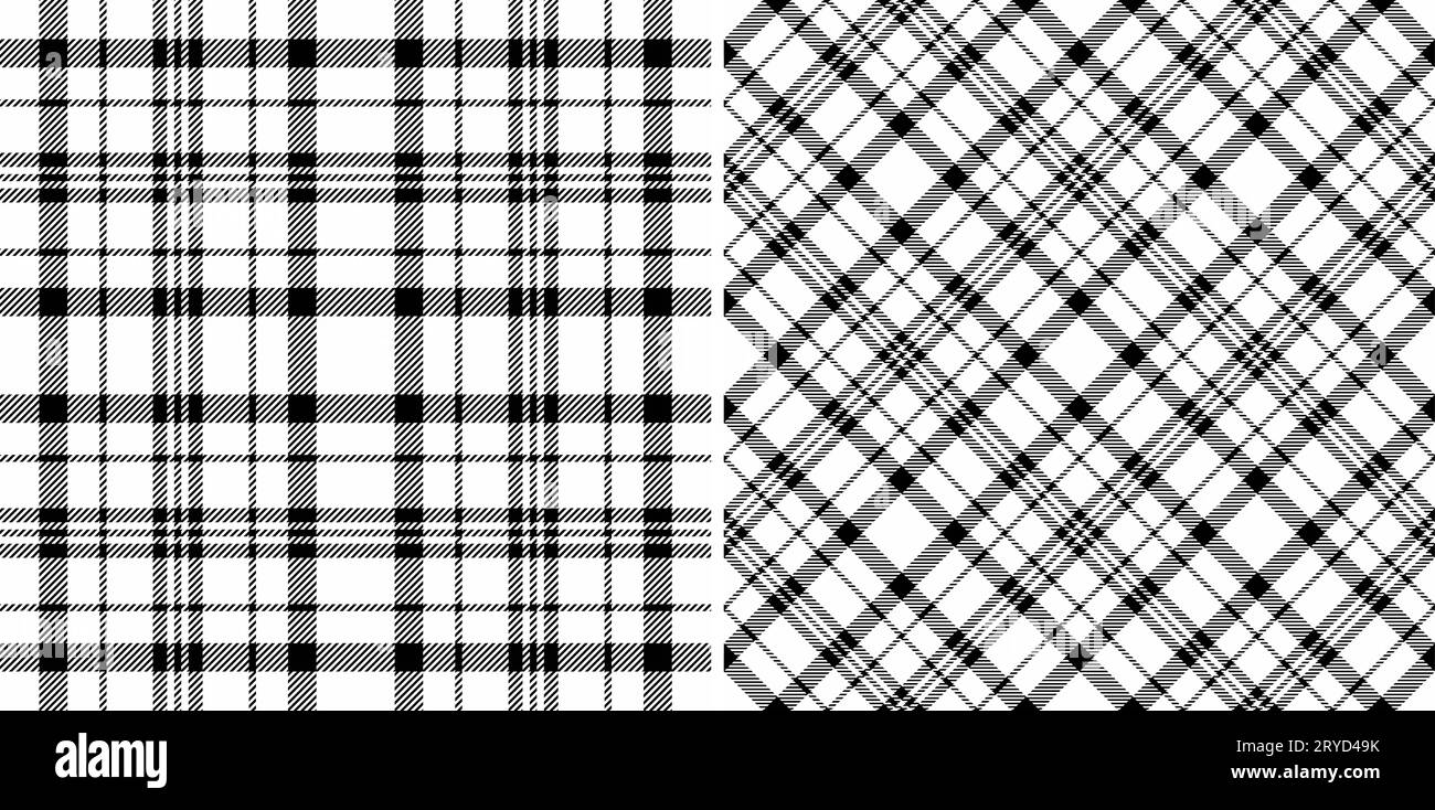 Vecteur sans couture plaid de tissu à carreaux tartan avec un fond textile de motif de texture défini dans des couleurs monochromes. Illustration de Vecteur