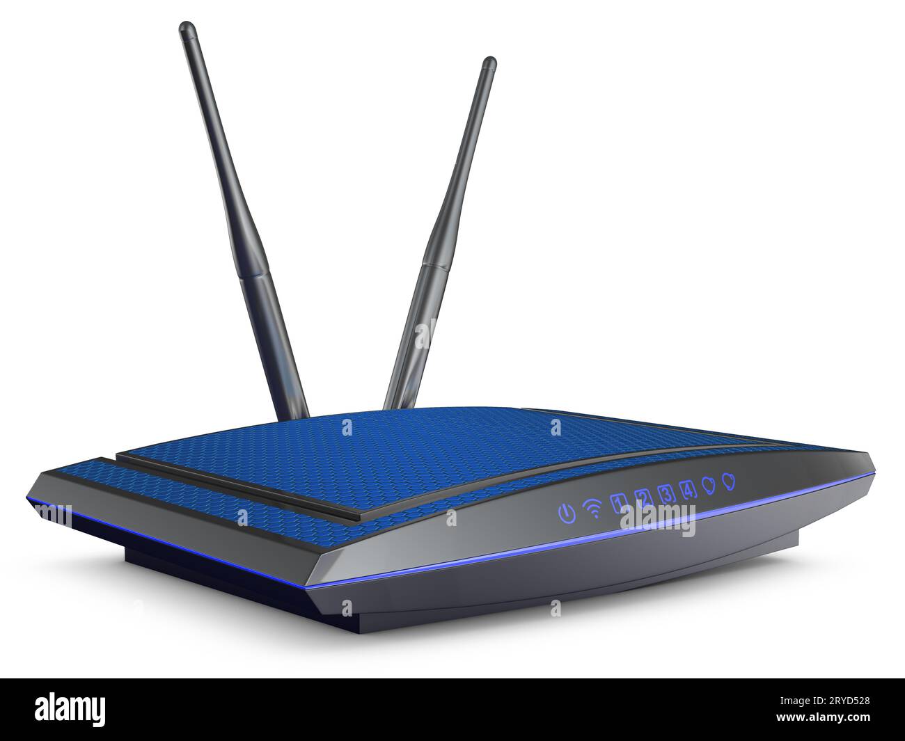 Modem avec lumière bleue Banque D'Images Modem avec lumière bleue Banque D'Images