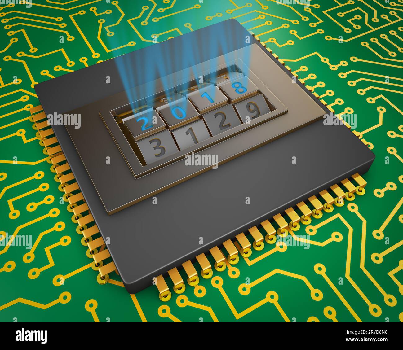 Processeur avec verrou de code 2018 Banque D'Images