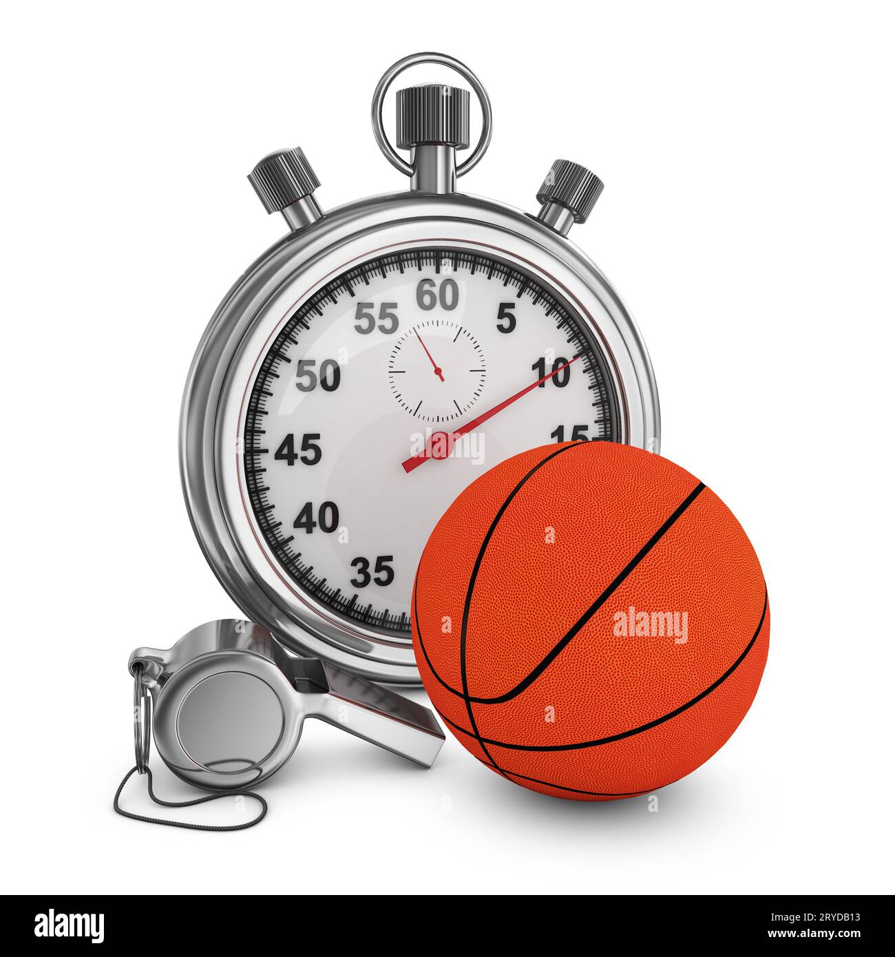 Chronomètre et sifflet de basket-ball Banque D'Images